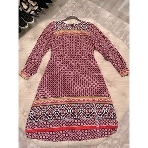 New Loft Long Sleeve Midi Dress with Side Slit